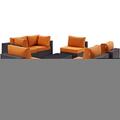 Modway Furniture Convene Outdoor Patio Sectional Set, Espresso Orange, 7Pk EEI-2164-EXP-ORA-SET